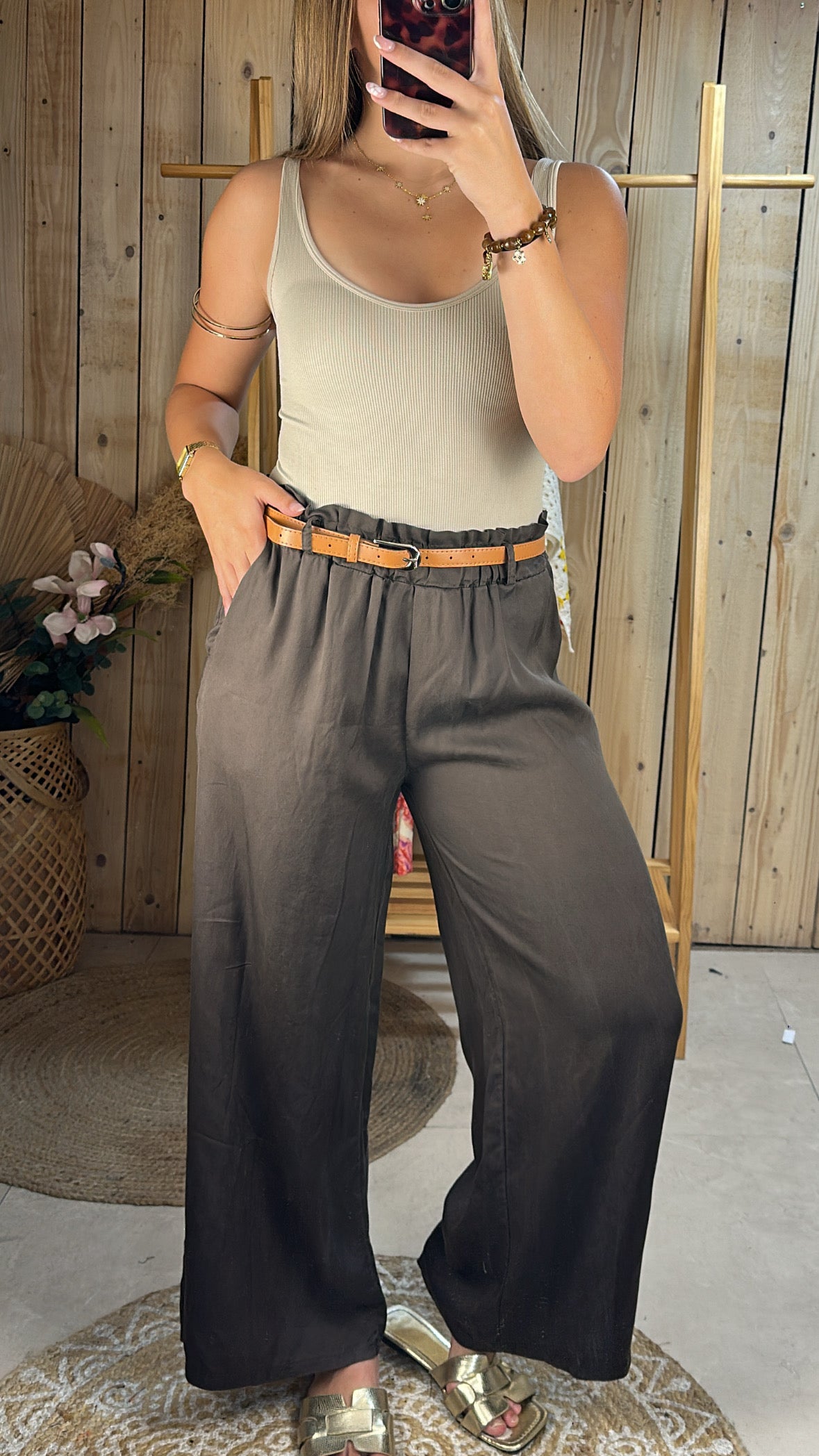 Pantalon fluide chocolat