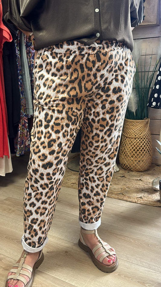 Pantalon léopard grande taille