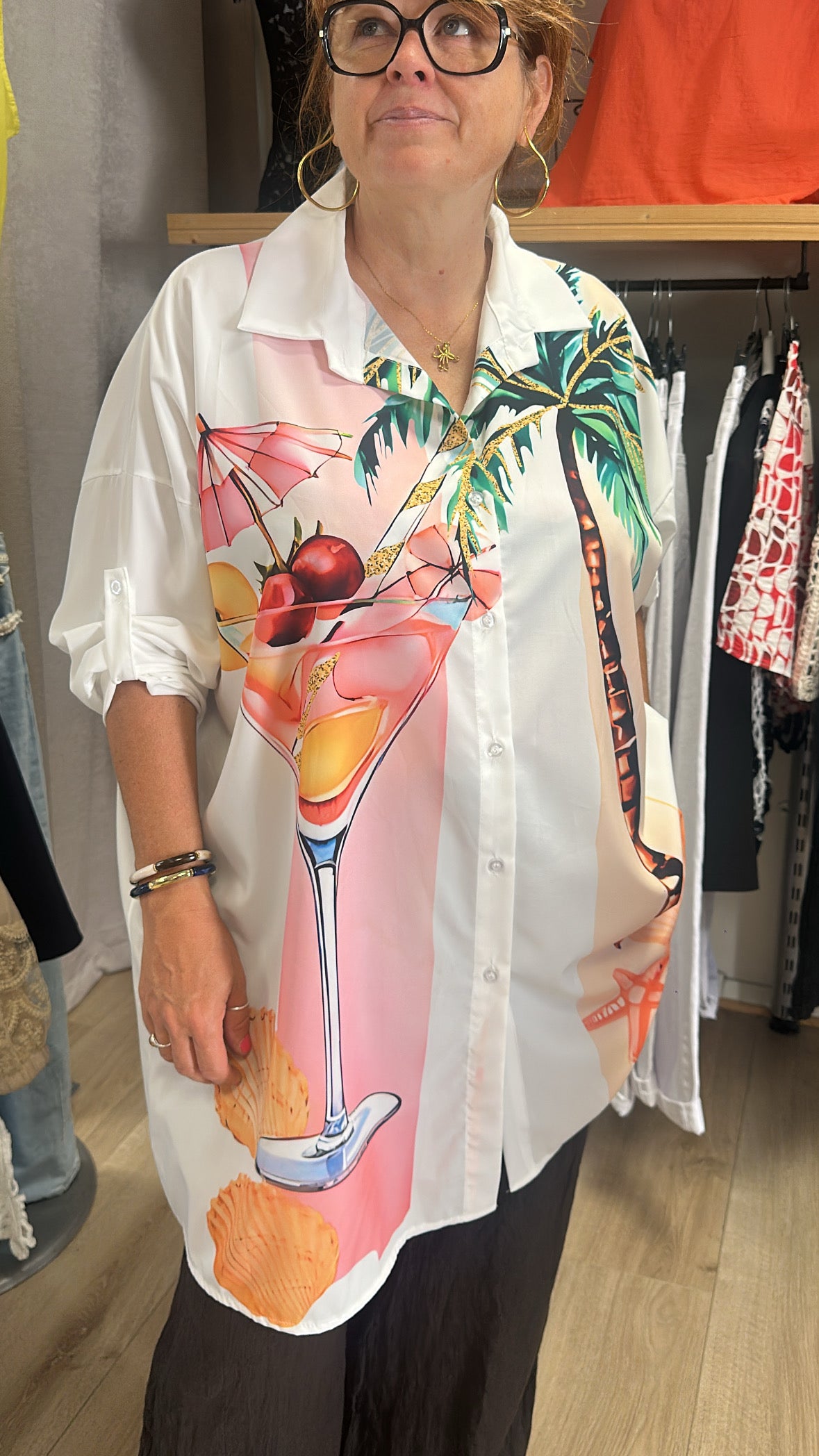 Chemise oversize "Cocktail & sun "
