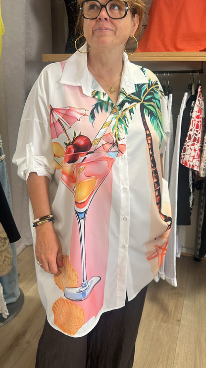Chemise oversize "Cocktail & sun "