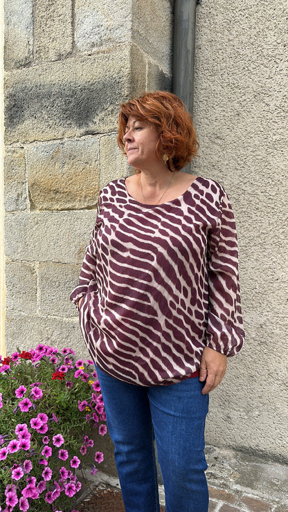 Blouse à motif grande tailles