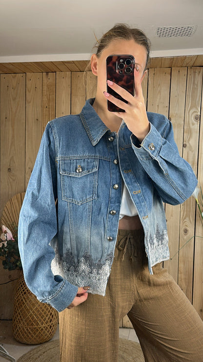 Veste en jean fantaisie