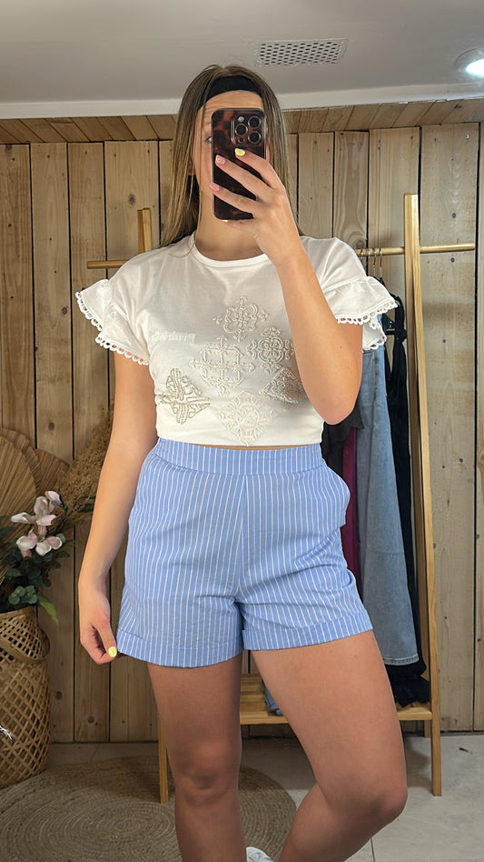 Short rayé