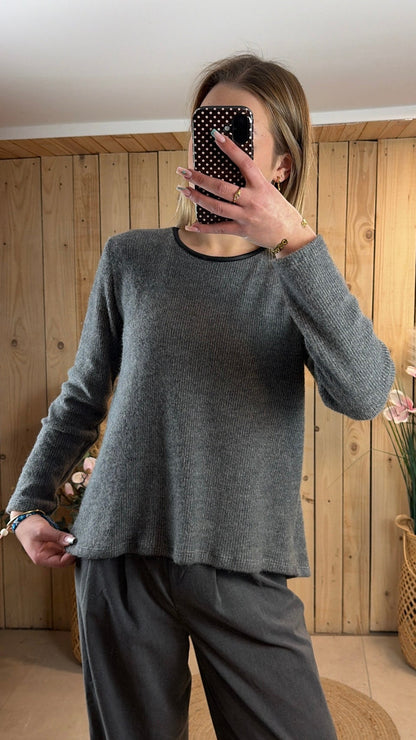 T-shirt manche longue gris