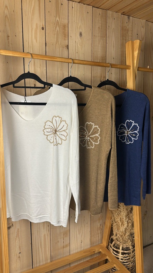 T-shirt manche longue motif fleur