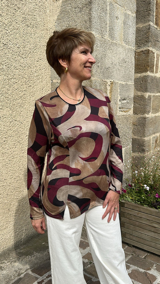 T-shirt manche longue à motifs