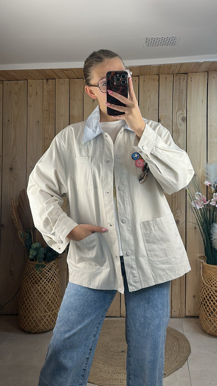 La Veste "Pins & Patch" Écru