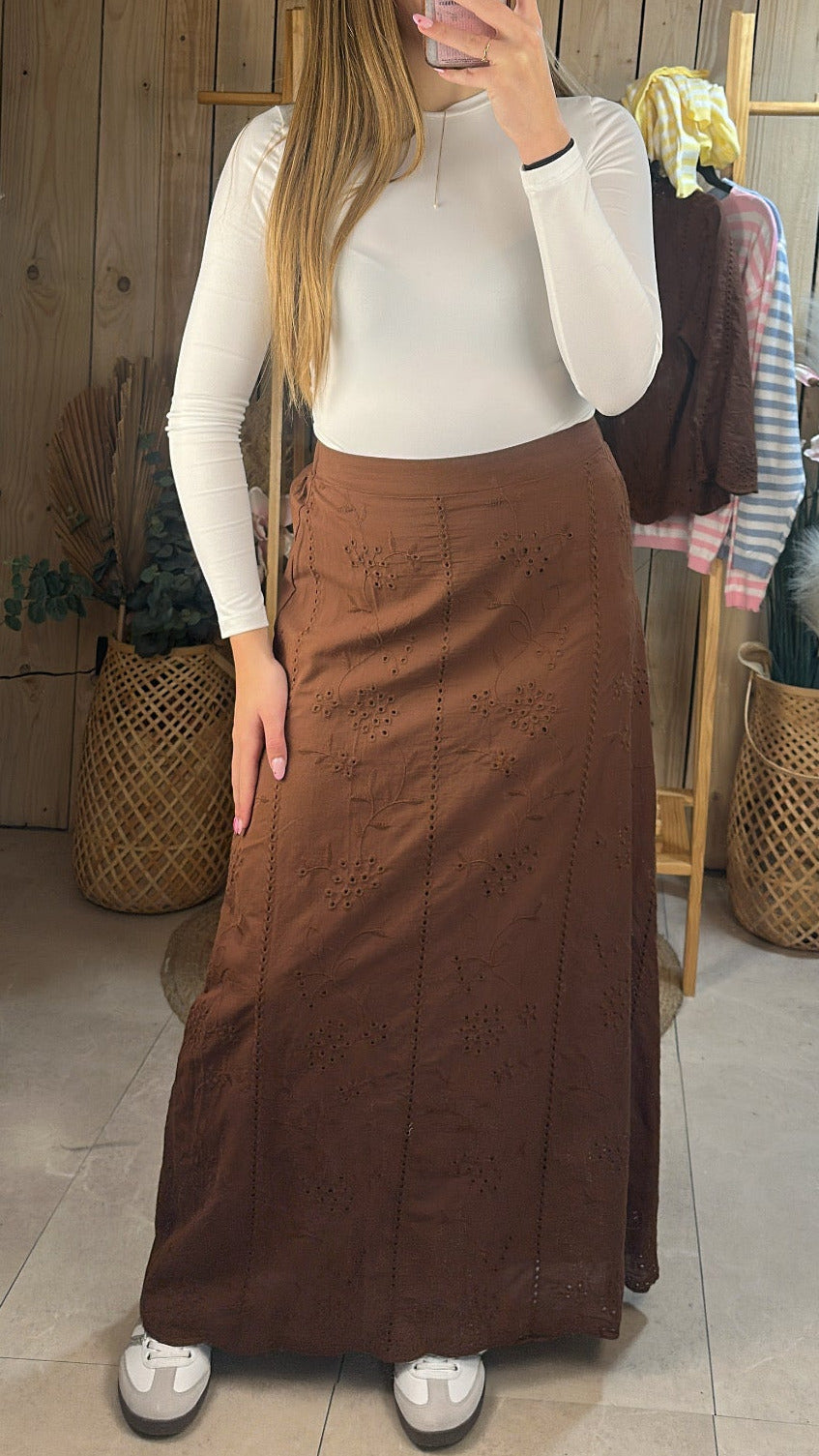 Jupe longue "Boho chocolat"