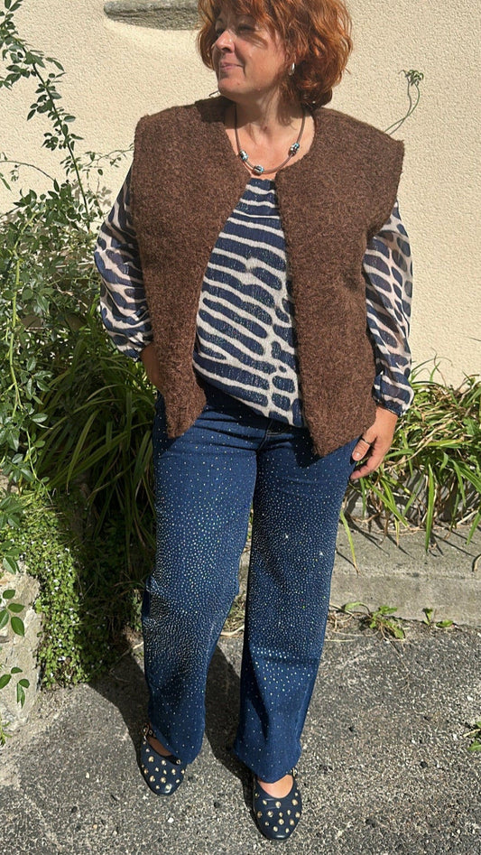 Jean large à strass