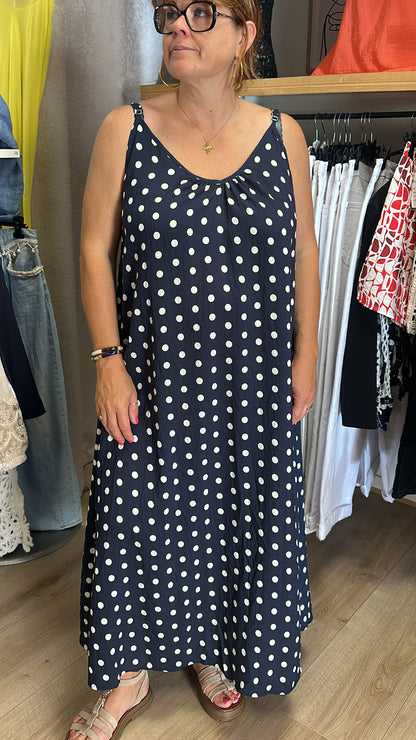 Robe longue à pois