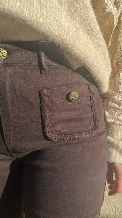 Jean tressé chocolat