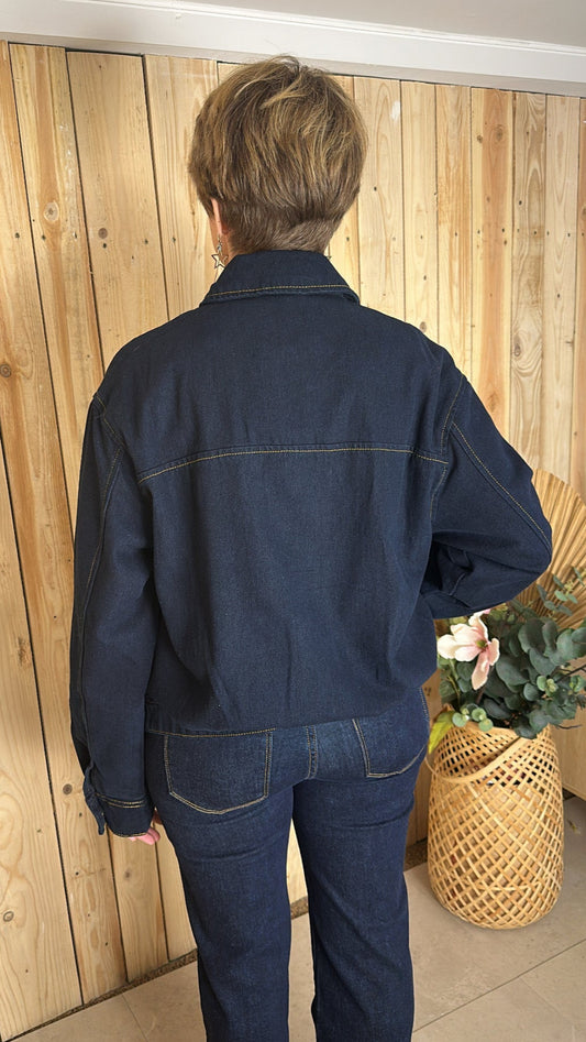 bombers en jean brut