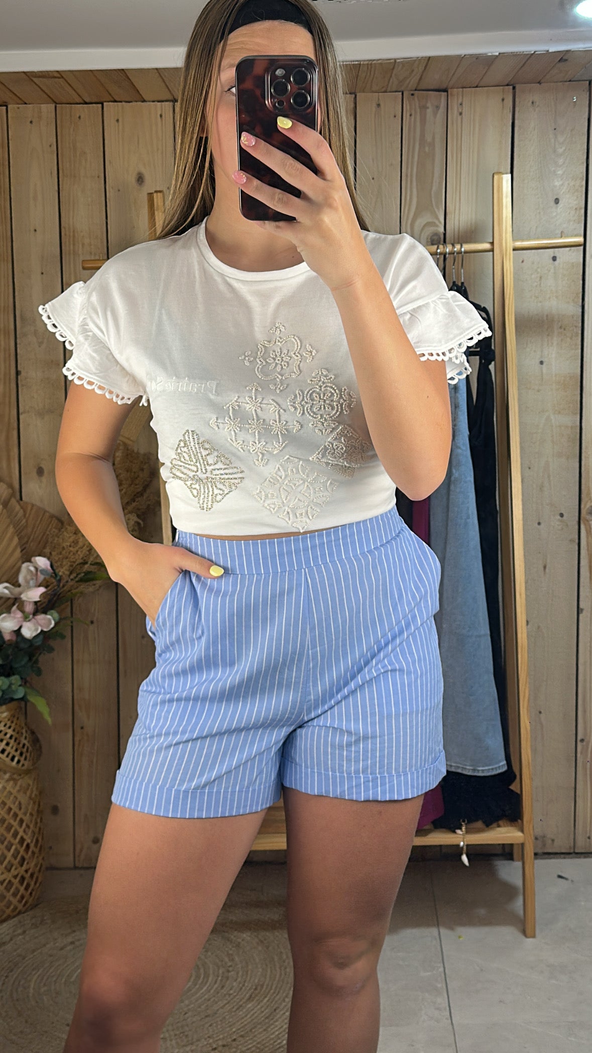 Short rayé