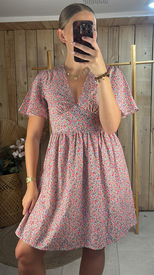 Robe patineuse fleuri