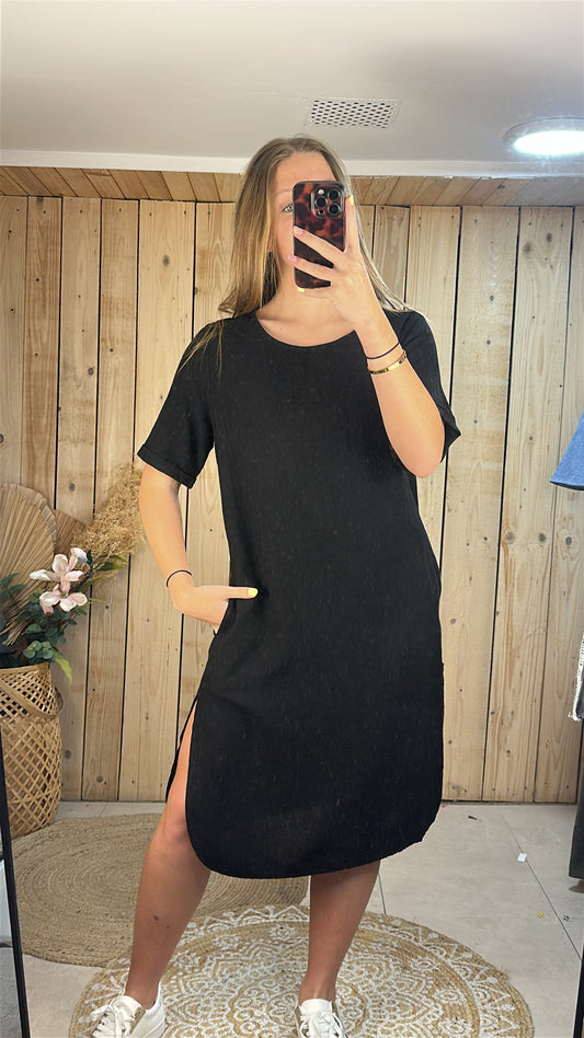 Robe lin noir