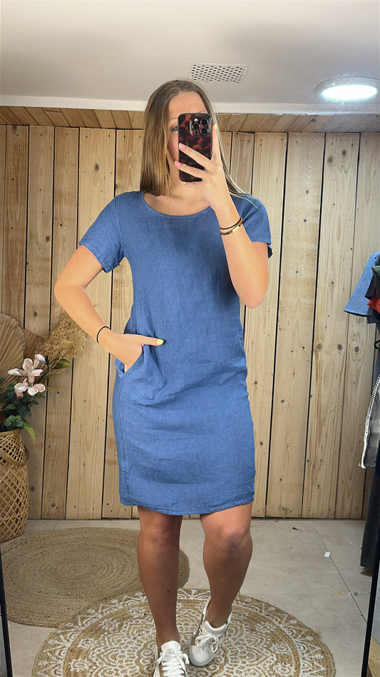 Robe lin bleu