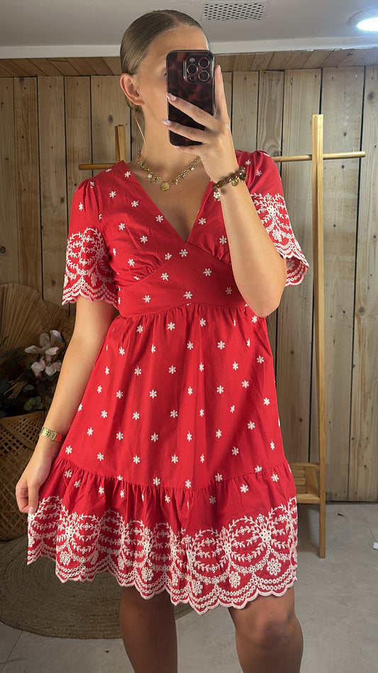 Robe courte brodée