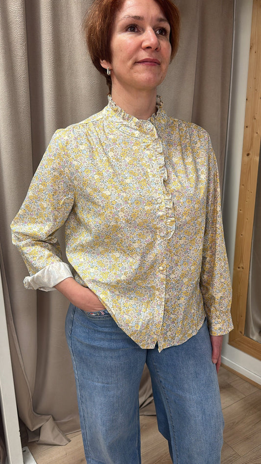 Blouse fleuri jaune