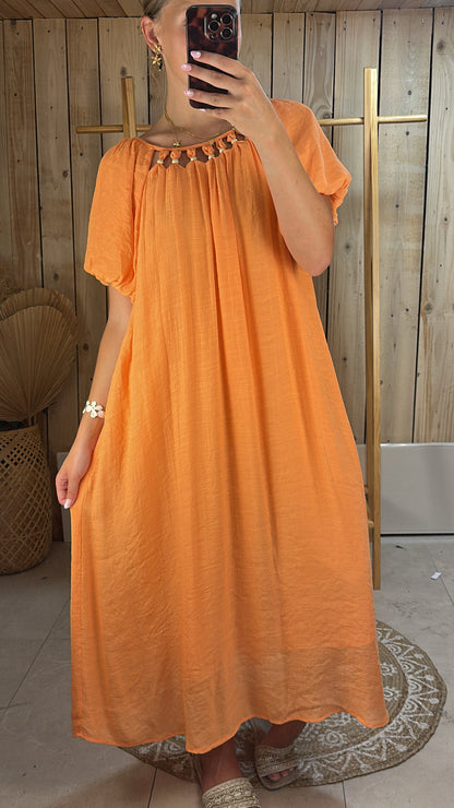 Robe bouffante orange
