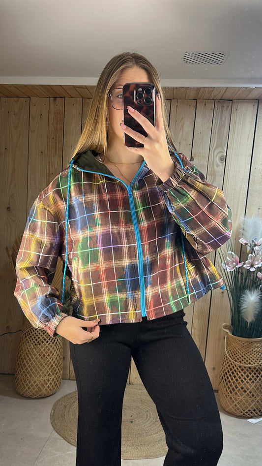 La Veste  à Carreaux Multicolores