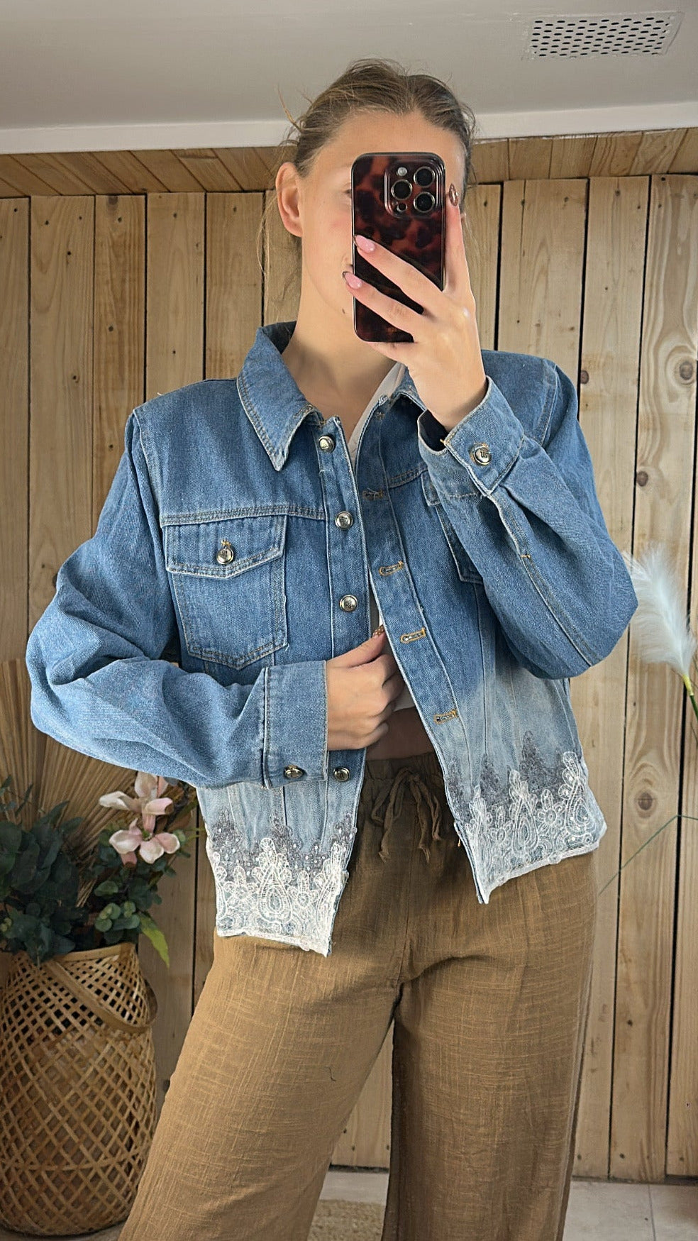 Veste en jean fantaisie