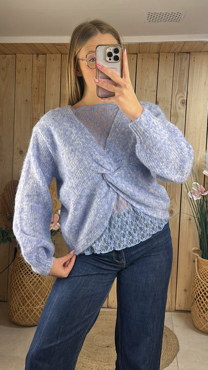 Pull noeud dentelle