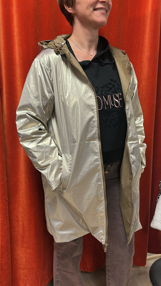 Imperméable long réversible