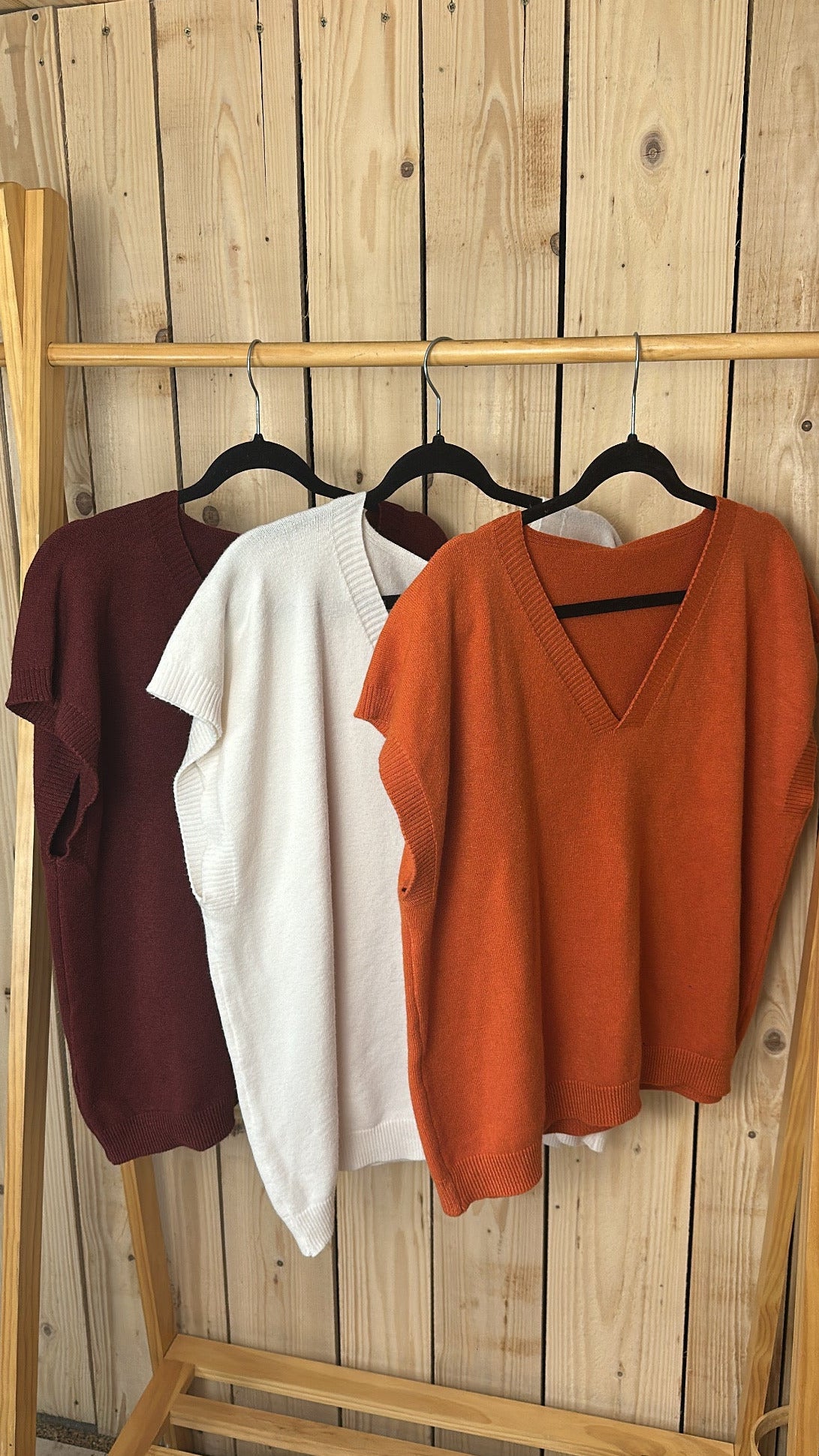 Pull col V sans manche