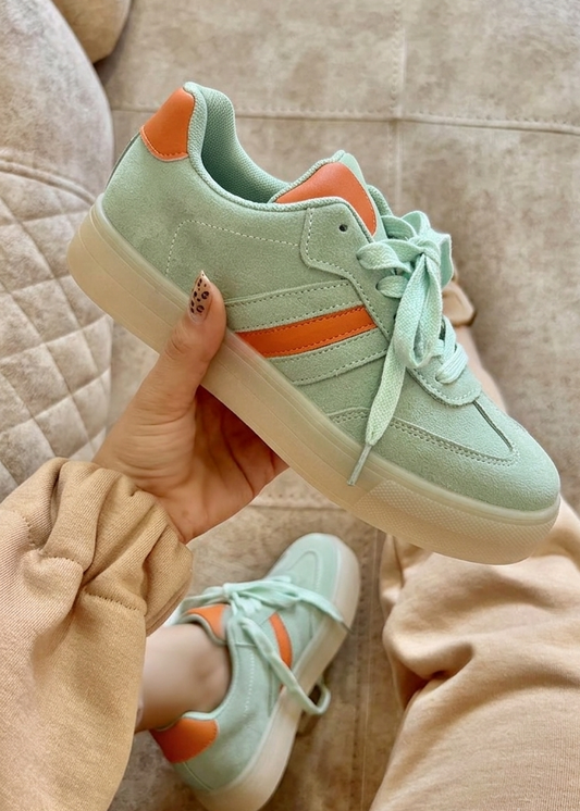 Basket suédine turquoise